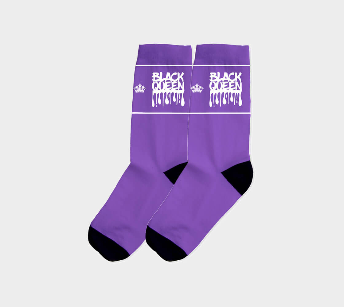 Black Queen v1 Light - Purple/White Socks