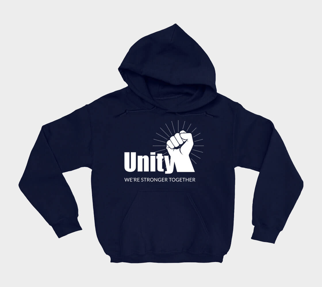 Unity We're Stronger Together - Navy hoodie