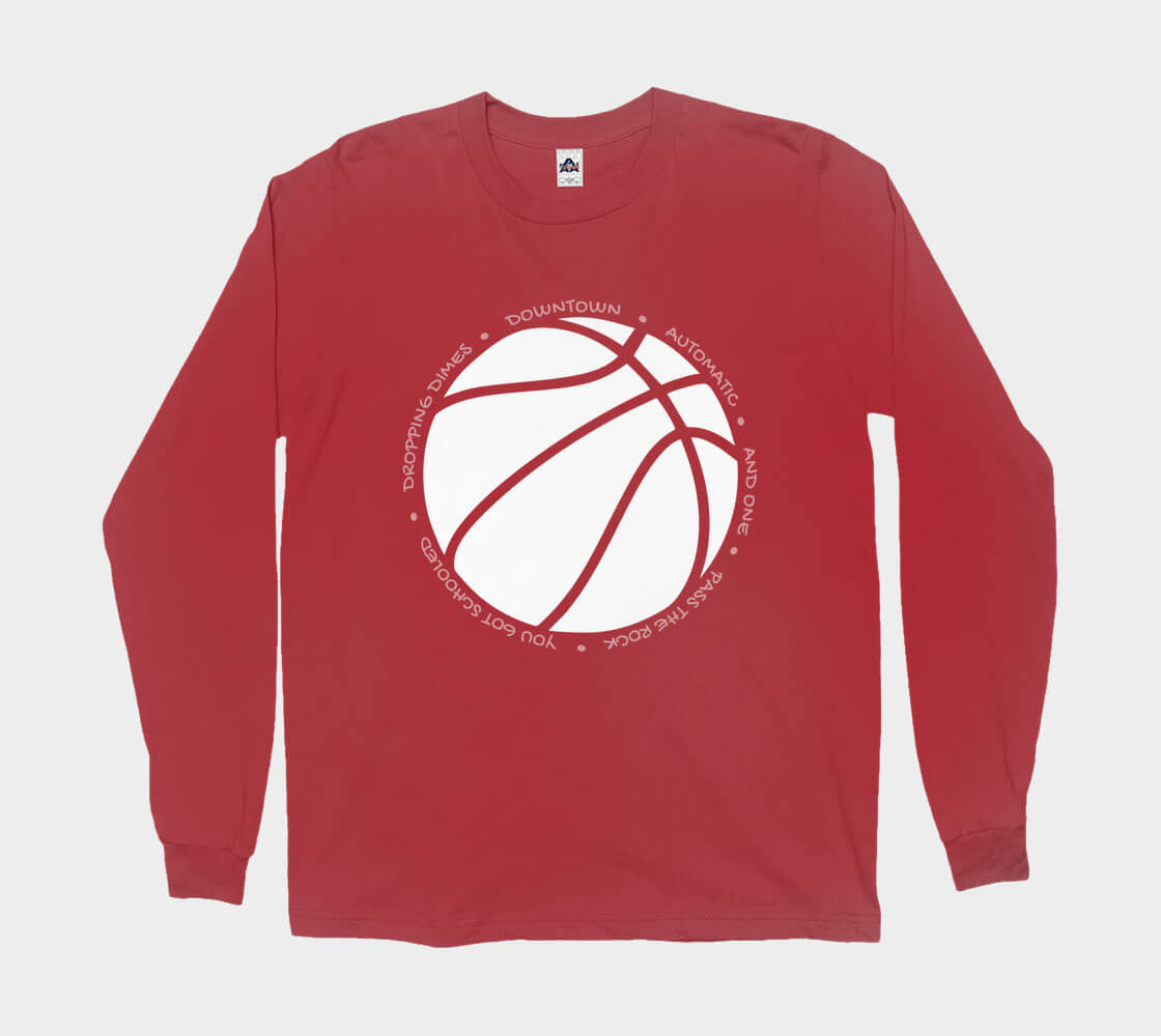 Hoop it Up Trash Talk - Red long sleeve Tee
