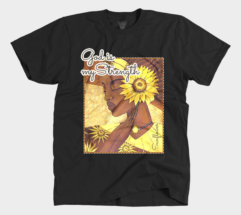God is my Strength - Black tee
