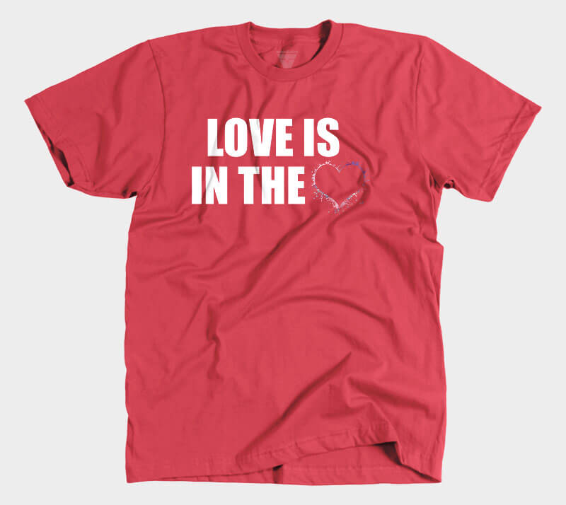 Love is in the Heart Silhouette v2 - Red tee